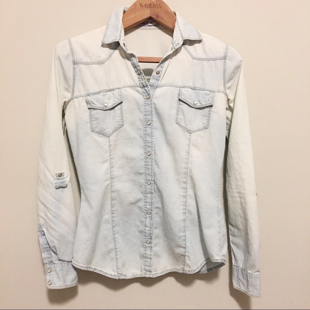 Stradivarius Chambray Button Up - image 1